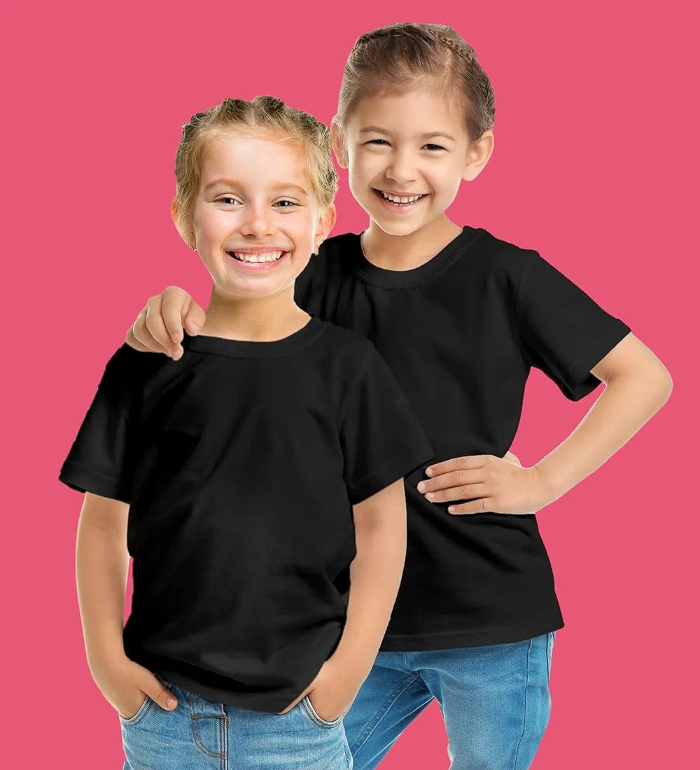 The HR Clothing Summer Plain Black T-shirt For Kids