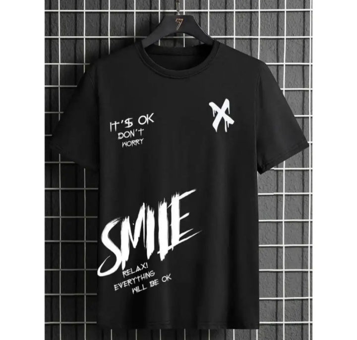 New SMAILE printed High Quality T Shirt For Boys And Men