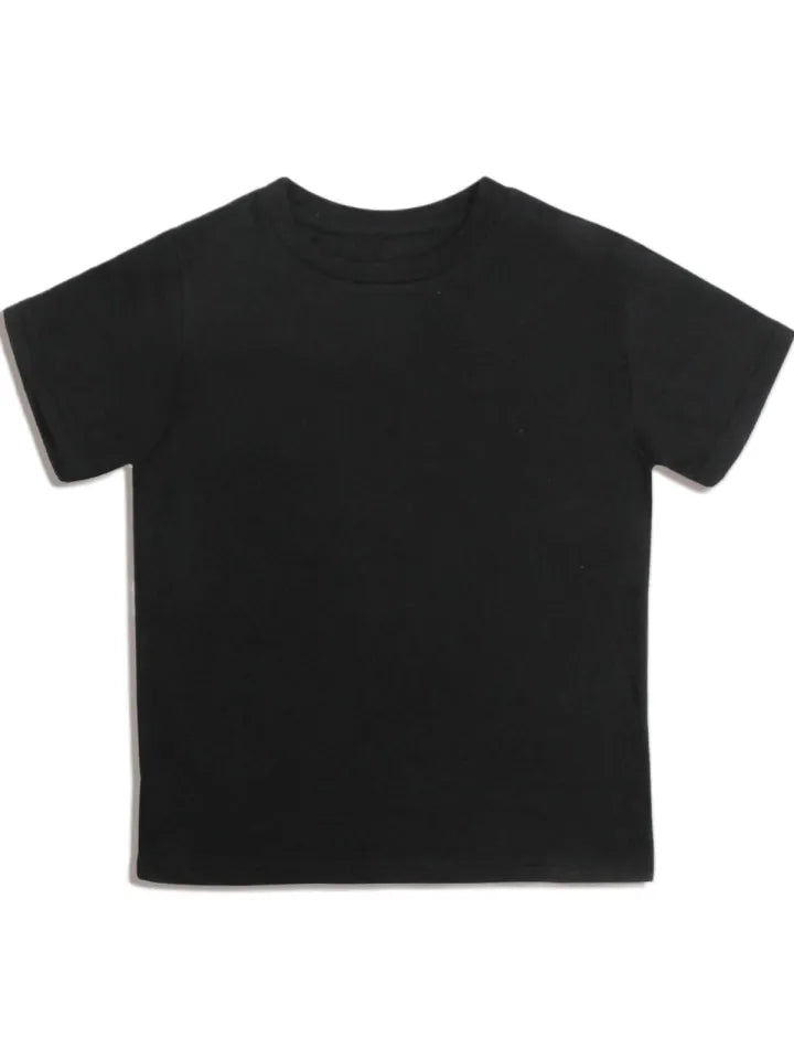 The HR Clothing Summer Plain Black T-shirt For Kids