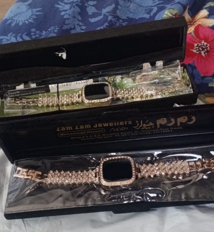 Full Diamond Touch Screen LED Watch For Girl | Steel Chain With Diamond Ladies Watch