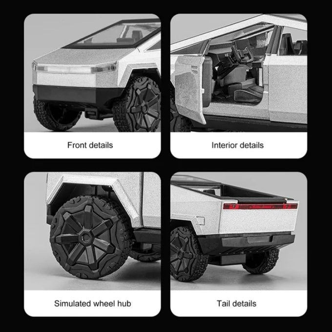 Tesla Cyber Truck Die cast Model Toy Car For Kids - Front Door and trunk Openable