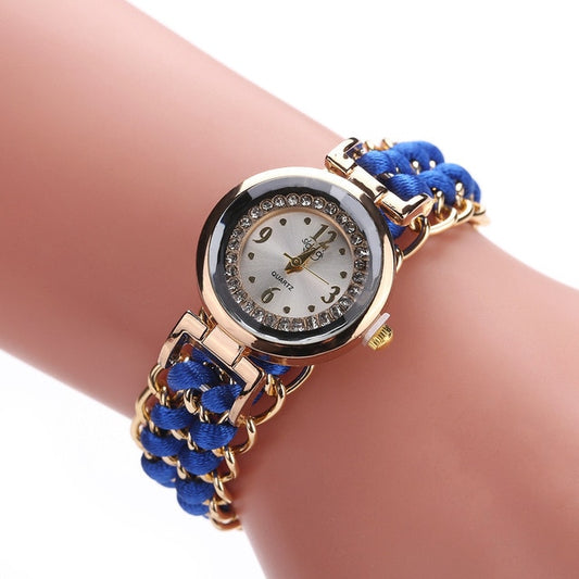 Luxury Stylish Girls Analog Handmade Braided Bracelet Watch