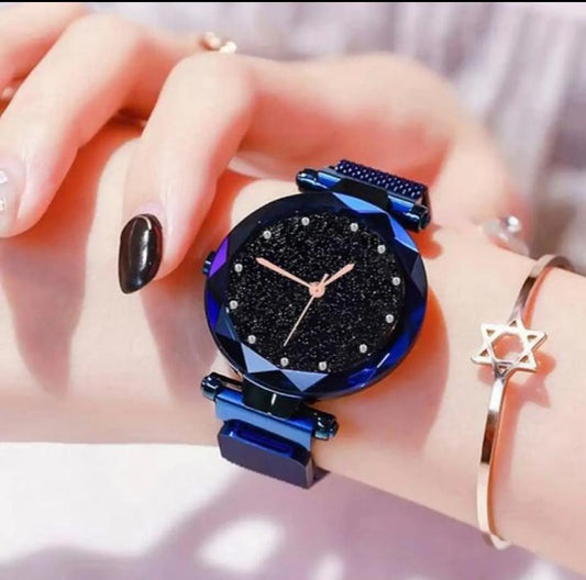 Stainless Steel Magnet Strap Led Digital Watch For Girls - All Colors Available