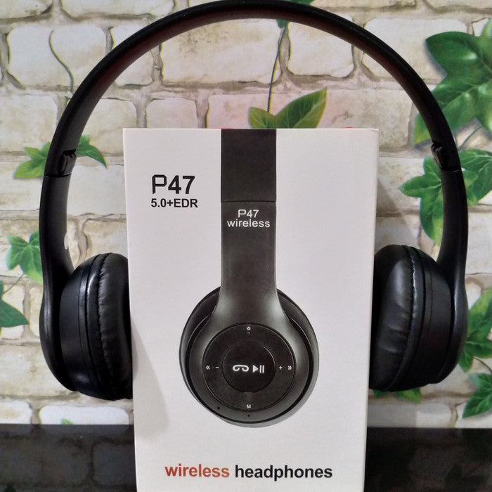 Wireless Headphones, P47 Bluetooth Foldable Headset with Microphone Support