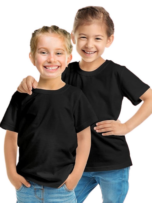 The HR Clothing Summer Plain Black T-shirt For Kids