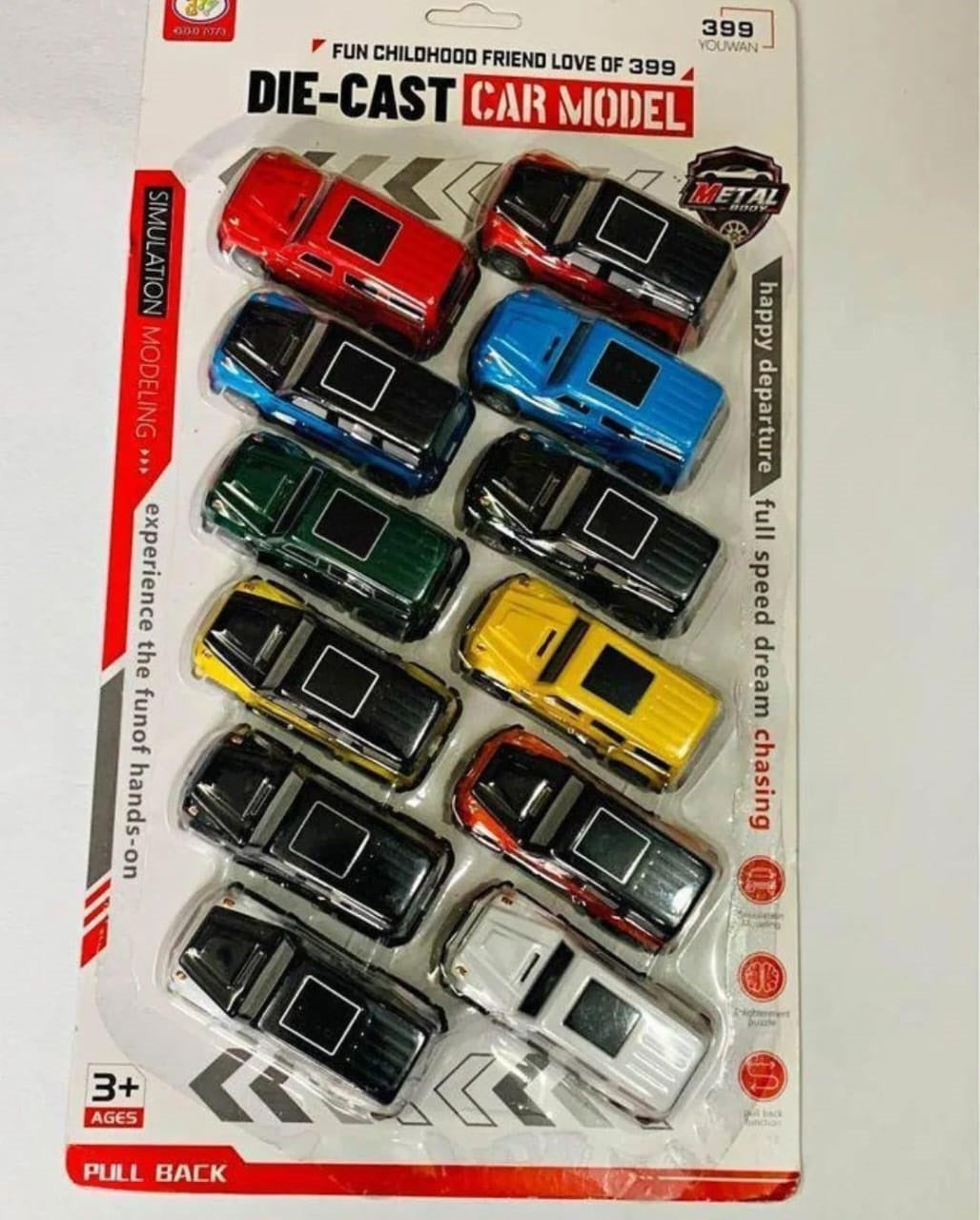 1:64 Scale Pack of 12 Mercedes Benz AMG Tin Metal Body Car Jeep Pull Back Die Cast Model