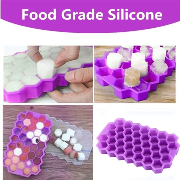 Silicone Honeycomb Ice Cube Tray | Flexible Ice Mold for Drinks, Juice and Kitchen Use