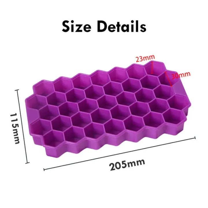 Silicone Honeycomb Ice Cube Tray | Flexible Ice Mold for Drinks, Juice and Kitchen Use