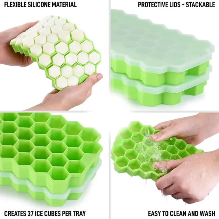 Silicone Honeycomb Ice Cube Tray | Flexible Ice Mold for Drinks, Juice and Kitchen Use