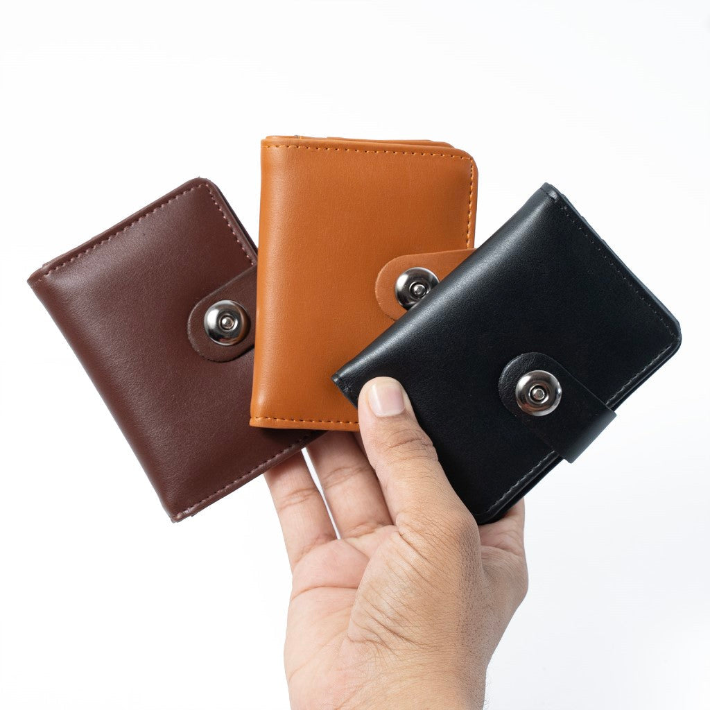 Premium Bifold Mini Wallet - Slim Synthetic Leather Card Holder with Cash
