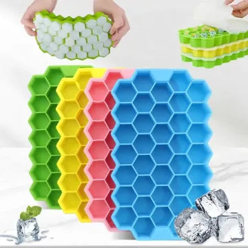 Silicone Honeycomb Ice Cube Tray | Flexible Ice Mold for Drinks, Juice and Kitchen Use