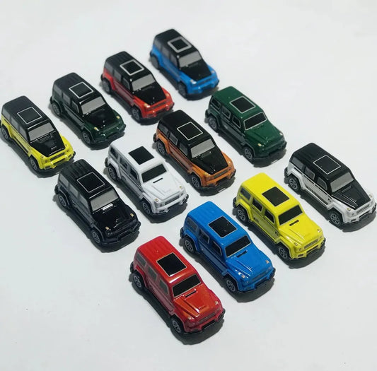 1:64 Scale Pack of 12 Mercedes Benz AMG Tin Metal Body Car Jeep Pull Back Die Cast Model