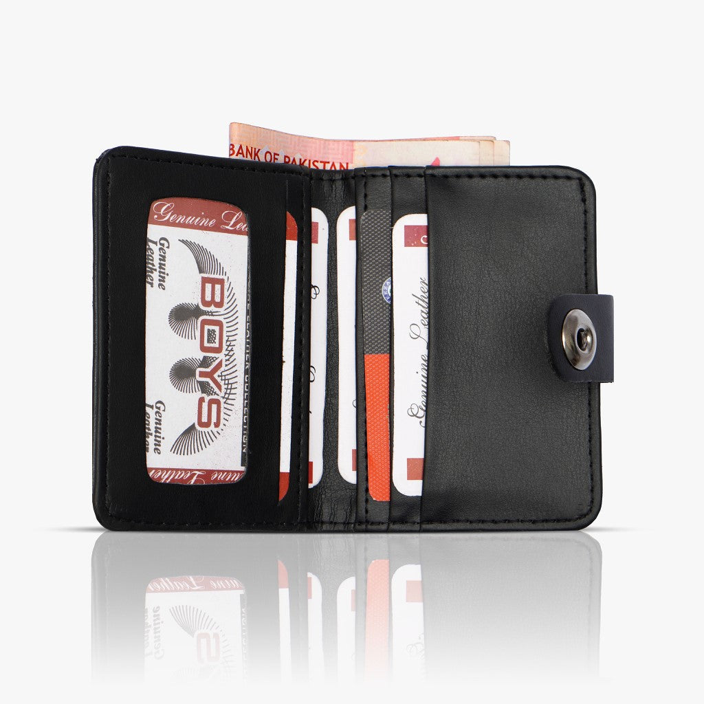 Premium Bifold Mini Wallet - Slim Synthetic Leather Card Holder with Cash