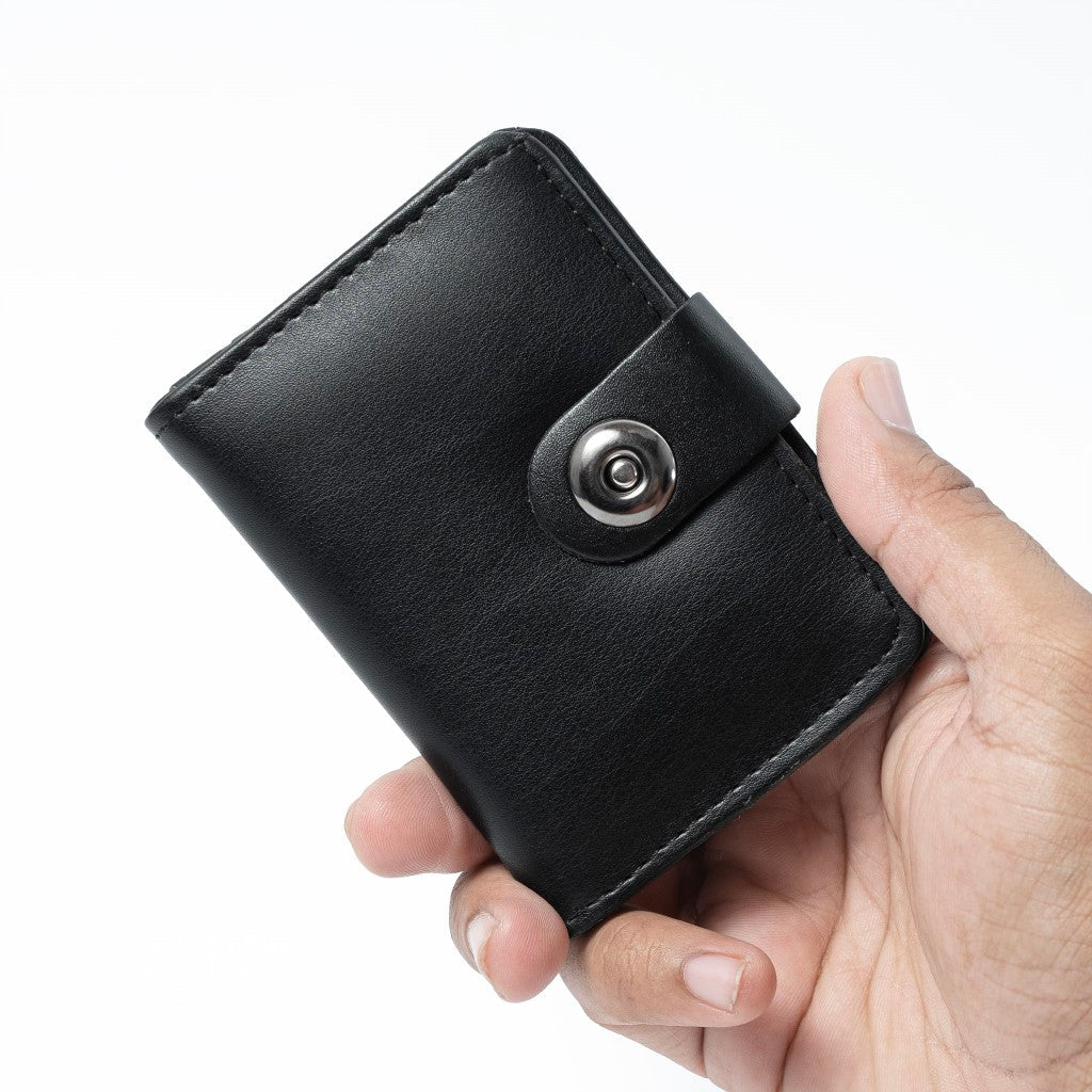 Premium Bifold Mini Wallet - Slim Synthetic Leather Card Holder with Cash